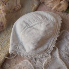 画像5: 白いコットン厚手の可愛いベビーorドール用ボネ (5)