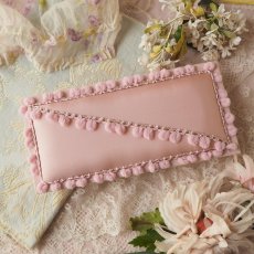 画像1: ピンク色ポンポン飾りの布箱、ドラジェBOX (1)