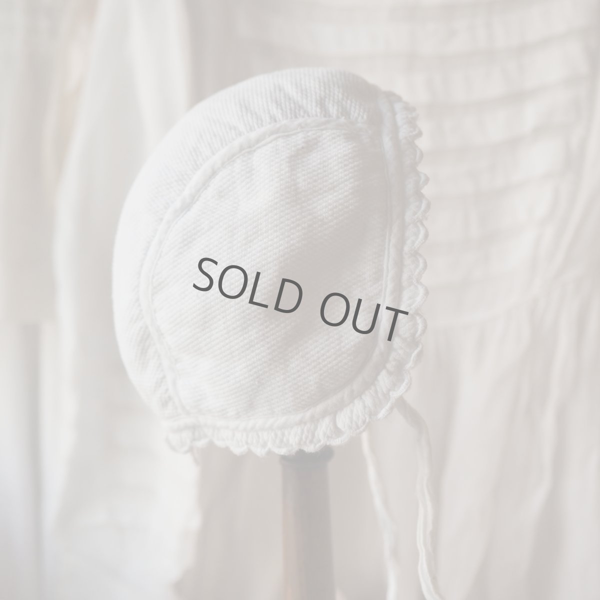 画像11: 白いコットン厚手の可愛いベビーorドール用ボネ (11)