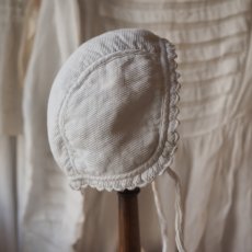 画像11: 白いコットン厚手の可愛いベビーorドール用ボネ (11)