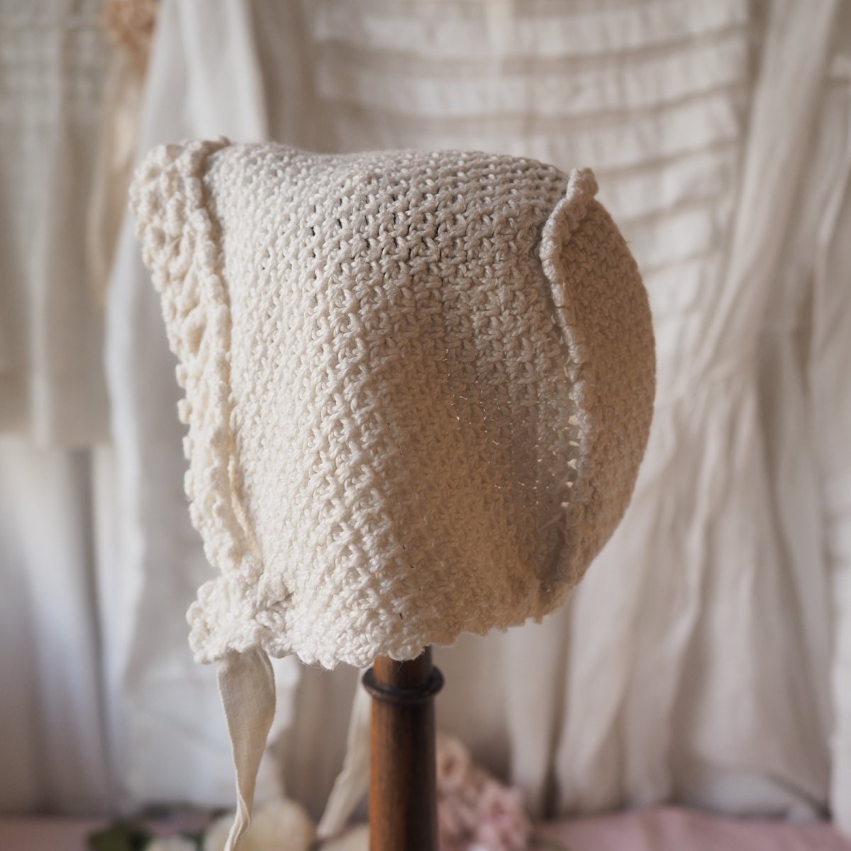 画像9: ベビーorドール用ボネ、クロシェ手仕事 (9)