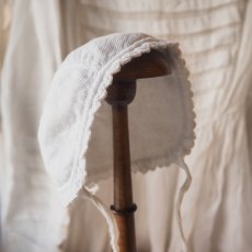 画像12: 白いコットン厚手の可愛いベビーorドール用ボネ (12)