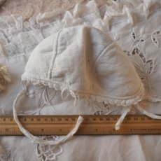 画像7: 白いコットン厚手の可愛いベビーorドール用ボネ (7)