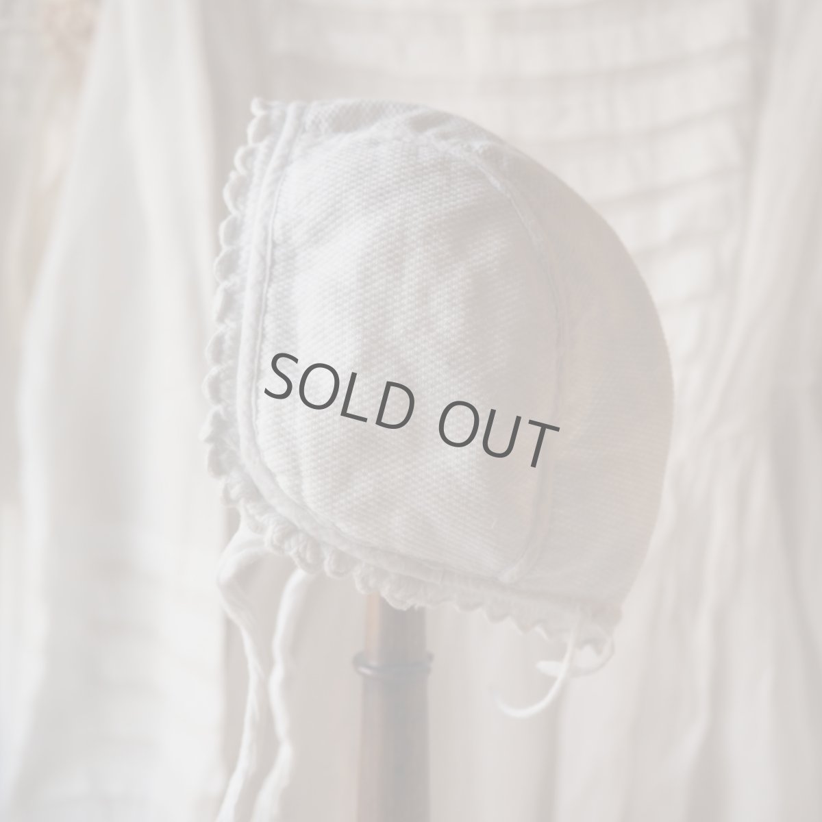 画像9: 白いコットン厚手の可愛いベビーorドール用ボネ (9)