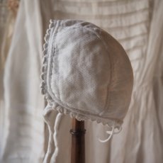 画像9: 白いコットン厚手の可愛いベビーorドール用ボネ (9)