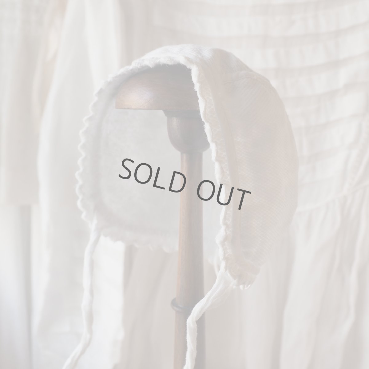 画像13: 白いコットン厚手の可愛いベビーorドール用ボネ (13)