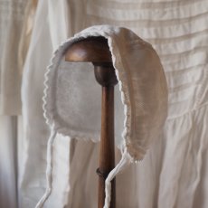 画像13: 白いコットン厚手の可愛いベビーorドール用ボネ (13)