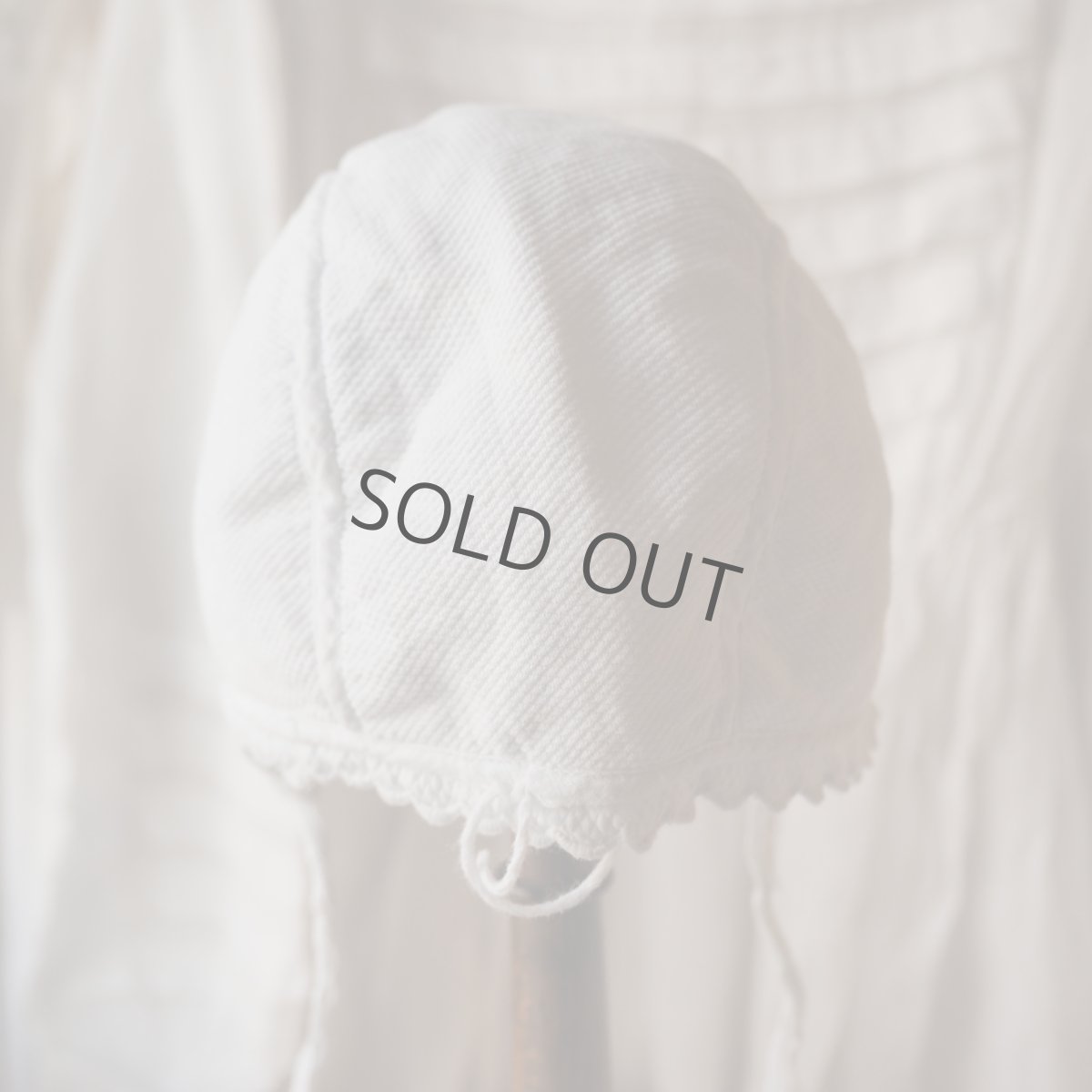 画像10: 白いコットン厚手の可愛いベビーorドール用ボネ (10)