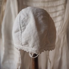 画像10: 白いコットン厚手の可愛いベビーorドール用ボネ (10)