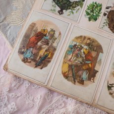 画像8: クロモカードのサンプル帳/少女の肖像画とベビー、すずらん、バラ、小花両面 (8)