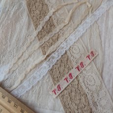 画像6: お楽しみレースのセット/ドットのオーガンジーレース、モノグラム刺繍 (6)