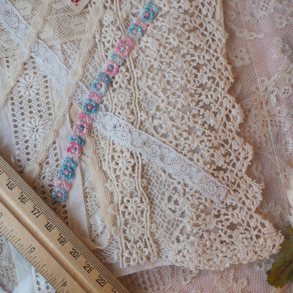 画像5: お楽しみレースのセット/オーガンジー襟パーツ、ロココリボン (5)