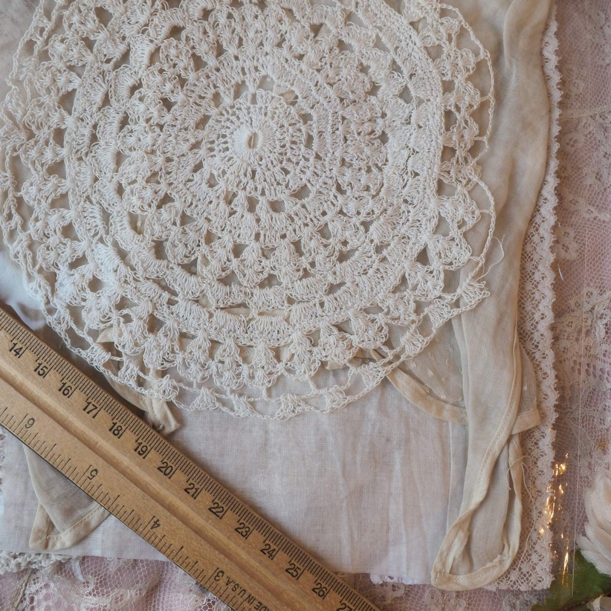 画像8: お楽しみレースのセット/オーガンジー襟パーツ、ロココリボン (8)