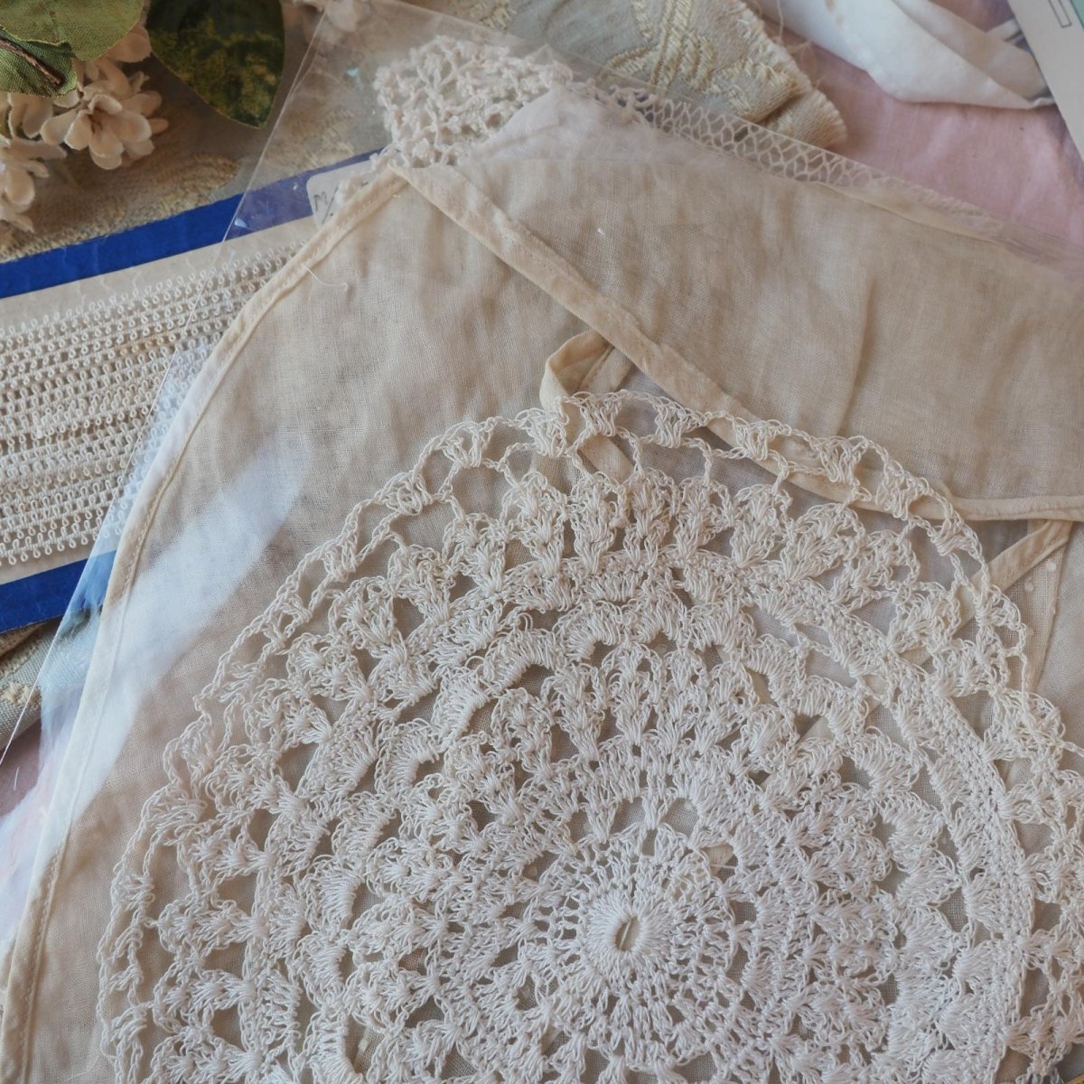 画像7: お楽しみレースのセット/オーガンジー襟パーツ、ロココリボン (7)