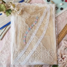 画像1: お楽しみレースのセット/大判コーネリーレース、チュール刺繍レース (1)