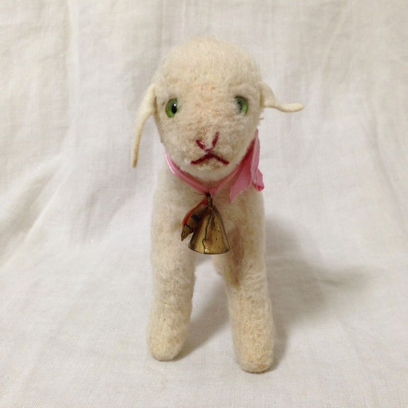 ドイツ シュタイフ 羊 steiff Lamby ピンクリボン jouet・おもちゃ