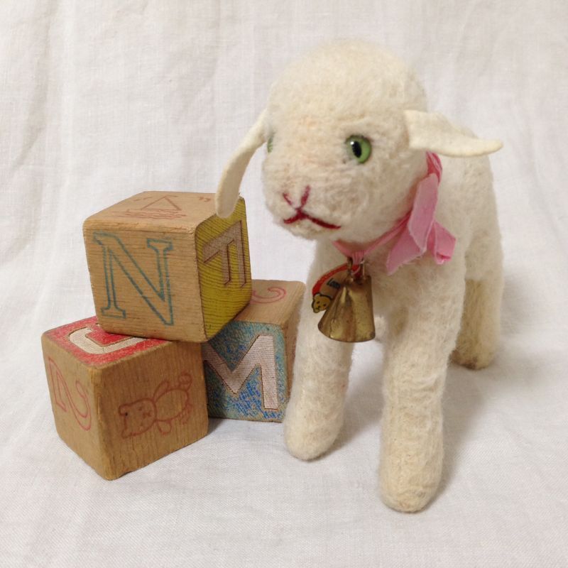 ドイツ シュタイフ 羊 steiff Lamby ピンクリボン jouet・おもちゃ