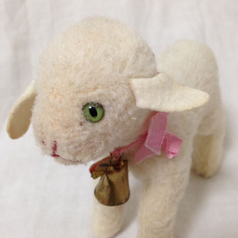 ドイツ シュタイフ 羊 steiff Lamby ピンクリボン jouet・おもちゃ