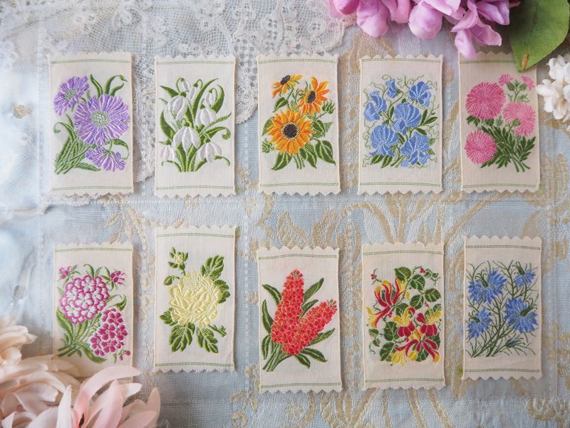 花の刺繍 シガレットカード イギリス 46枚セット セール商品 ...